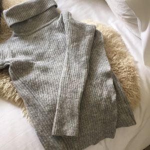 Grey wool turtleneck sweater